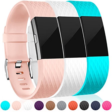 For Fitbit Charge 2 Bands(3 Pack), Maledan Replacement Accessory Wristbands for Fitbit Charge 2 HR, Large Small