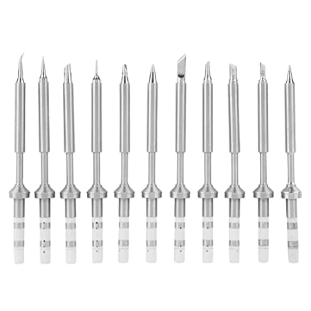 TS100 Soldering Iron Tip, Electric Mini Pen Type Stainless Steel Soldering Iron Tips Replacement for TS100 Soldering Iron (11Pcs Set)