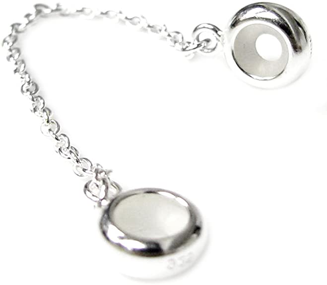 Sterling Silver Stopper Safety Chain Bead Charm European Style Bead Charm