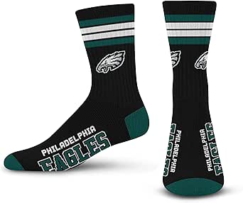 For Bare Feet Men's NFL 4-Stripe Deuce Performance Crew Socks