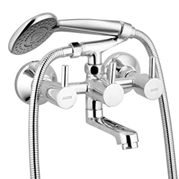 ALTON GRCL3920 Brass Wall Mixer With 3-Function Hand Shower, SS-304 Grade 1.5 Meter Tube and Crutch, Chrome Finish