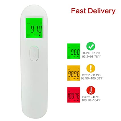 Digital Forehead Thermometer Adults-Professional Precision Digital Infrared Thermometer with Fever Alarm-Fever Thermometer Non-Contact for Baby Kids and Adults Surface(°F)(Fast Delivery)