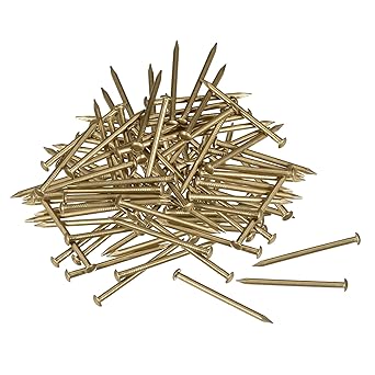 uxcell Small Tiny Brass Nails 1.5x25mm for DIY Decorative Pictures Wooden Boxes Household Accessories 100pcs