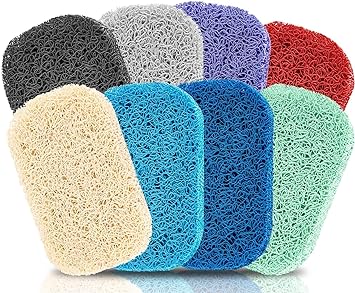 8Pcs Soap Savers for Bar Soap, Bathroom Soap Dishes Soap Saver Pad for Soap Clean & Fresh, Recyclable Self Draining Soap Lift Bath Soap Holders for Bathroom Kitchen Rv Tub (8 Colors)