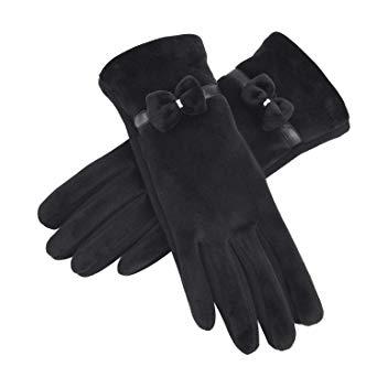 BOTINDO Winter Touch Screen Thick Fleece Lined Warm Gloves-Bowknot Accessary Women’s Windproof Gloves
