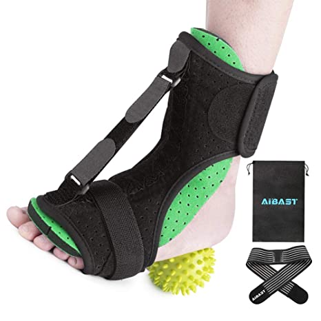 AiBast Plantar Fasciitis Night Splint, 2020 New Upgraded Green Multi Adjustable Ankle Brace Foot Drop Orthotic Brace for Plantar Fasciitis, Arch Foot Pain, Achilles Tendonitis Support for Women, Men