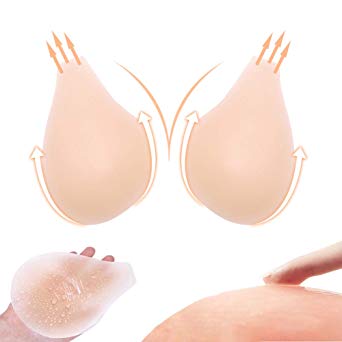 Nipple Cover Silicone Lift Pasties - Deep V-shaped Sticky Strapless Backless Breast Bra for Women
