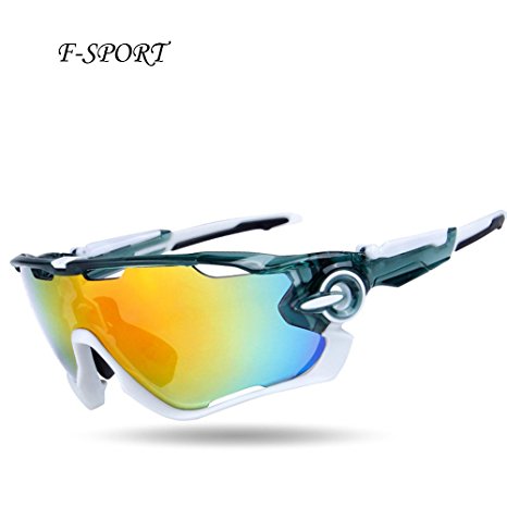 F-sport 2016 Newest Outdoor Sports Fashion Sunglasses.Great For Cycling Driving Hiking Skiing or Fishing.Changeable Lenses and Unbreakable High strength
