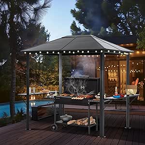 ABCCANOPY 6x8 Hardtop Grill Gazebo Cnaopy - Outdoor BBQ Gazebo Shelter, Patio Grill Gazebo Tent for Barbecue and Picnic