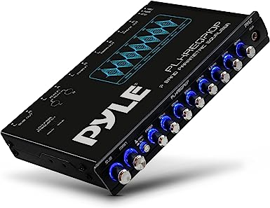 7 Band Parametric Equalizer - 7 Volt RMS Pre-Amp Output with Subwoofer Gain Control, and 3 Input Sources Selectable, Blue Light Illumination