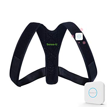 Sense-U SMART Posture Brace: Wearable Posture Trainer, Vibrates when You Slouch, for Better Posture. Back Posture Corrector to Improve Posture,Stop Slouching,Reduce Back Pain for Men,Women,Adults,Kids