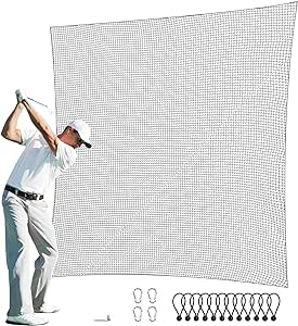 VEVOR Golf Net, 10x10ft Golf Practice Net, Indoor Hitting Net for Golf, Baseball, Hockey, Soccer, Heavy Duty Nylon DIY Ball Net, Sports Netting Barrier for Backyard Driving Training Swing (Net Only)