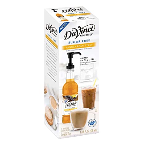 DaVinci Gourmet Sugar-Free Syrup, Vanilla Bean, 15.89 Ounce Bottle with Pump