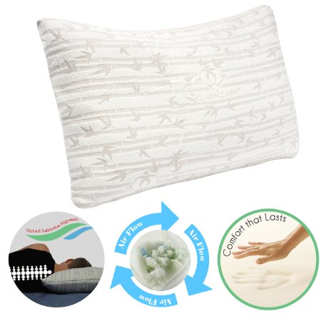 Clara Clark Rayon made from Bamboo Shredded Memory Foam Pillow Queen Size