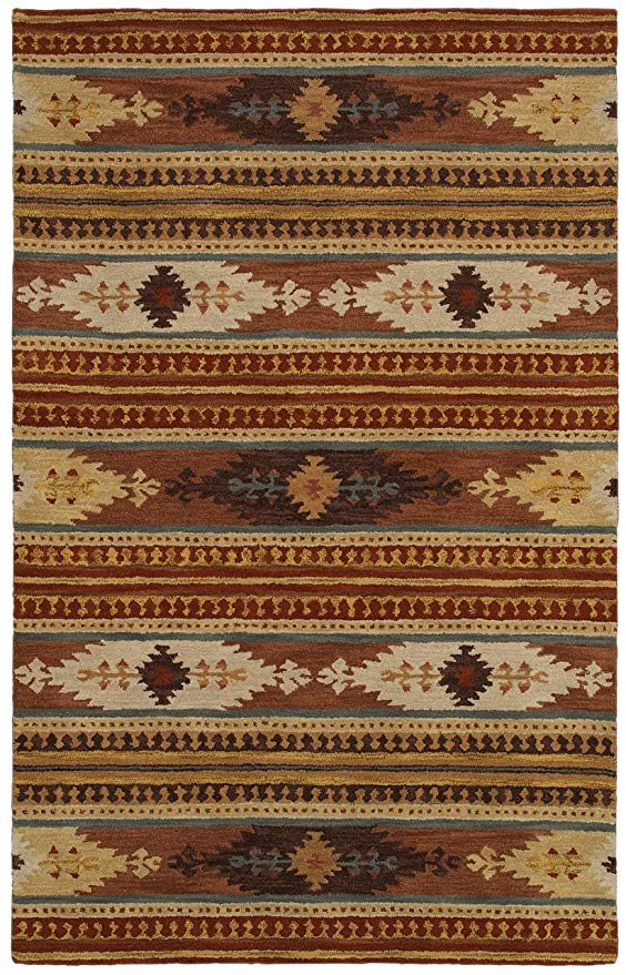 Rizzy Home Southwest Collection SU8156 Handtufted 100% Wool Area Rug 5' x 8' Multi-brown