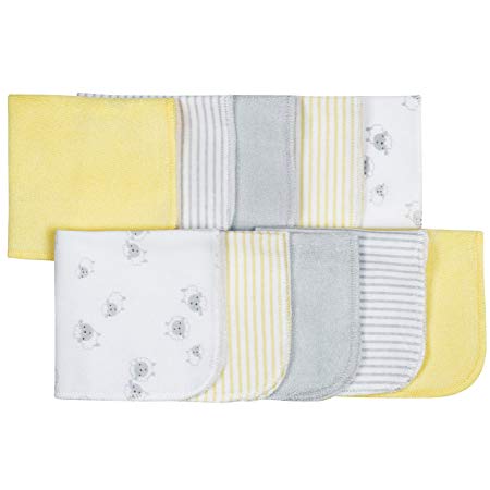 Gerber 10-Piece Terry Washcloths, Lamb, 9"x 9"