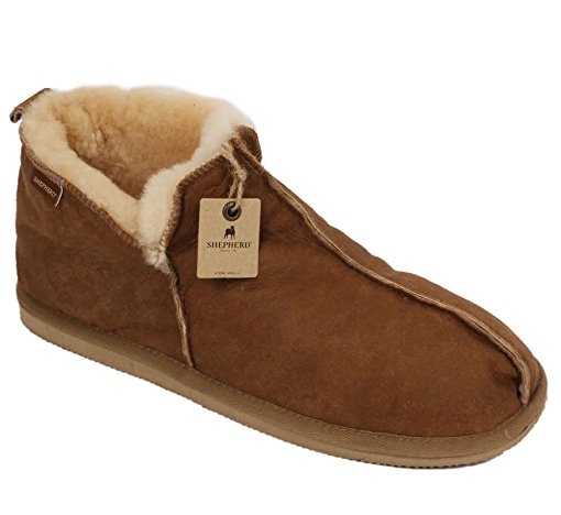 Ladies Boot Style Sheepskin Slipper With Antique Leather Finish