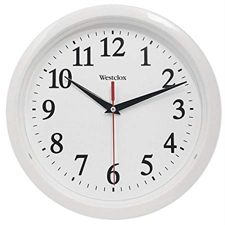 Westclox 461761 Basic Wall Clock, White, 10"