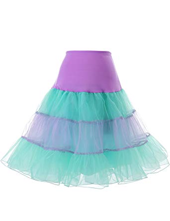 DRESSTELLS Women's Vintage Rockabilly Petticoat Skirt Tutu 1950s Underskirt