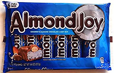 Almond Joy 6 Full Size Chocolate Bars (American Product)