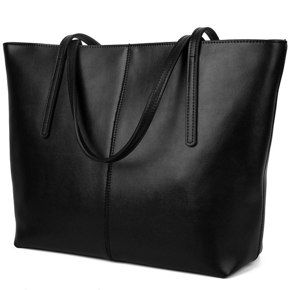 Yaluxe Womens Large Capacity Leather Work Tote Zipper Closure Shoulder Bag