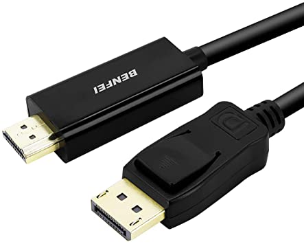 DisplayPort to HDMI 6 Feet Cable, Benfei DisplayPort to HDMI Male to Male Adapter Gold-Plated Cord Compatible with Lenovo, HP, ASUS, Dell and Other Brand