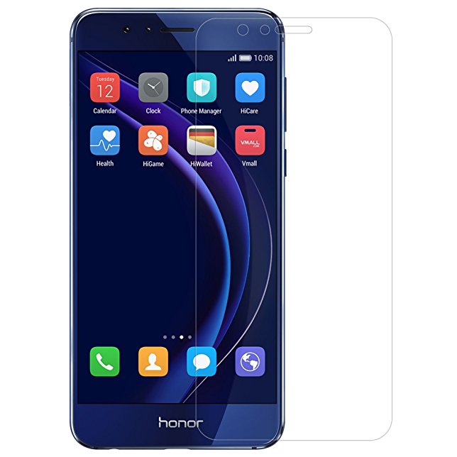 Huawei Honor 8 Screen Protector, SANMIN Tempered Glass 0.2mm Ultra Thin 2.5D Round Edges Anti-glare High Clarity 9H Screen Hardness Anti-fingerprints Glass Protector for Huawei Honor 8 (2016)