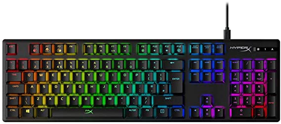 HyperX HX-KB6RDX-UK Alloy Origins, RGB Gaming Mechanical Keyboard, Red switches (UK layout)