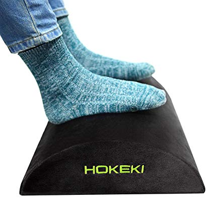 Foot Rest,HOKEKI Foot Cushion Under Desk with Non-Slip Bottom,Soft and Comfort High-Density Resilient Foam,Most Comfortable Cushion for Office Accessories,Travel and Home(Black)