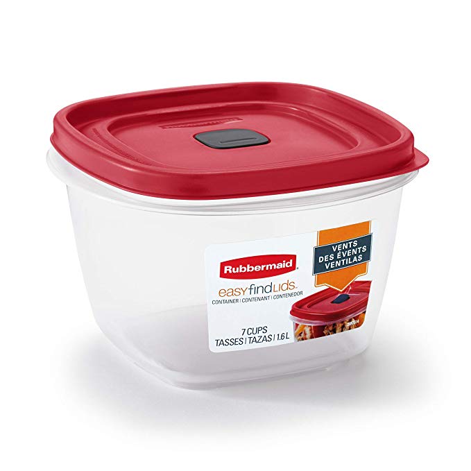 Rubbermaid 2030330 Easy Find Vented Lid Food Storage Containers, 7-Cup