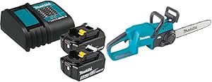 Makita BL1840BSC2 18V LXT® Lithium-Ion Battery and Charger Starter Pack (4.0Ah) with Bonus XCU11Z 18V LXT® Lithium-Ion Brushless Cordless 14" Chain Saw