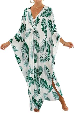 Bsubseach Kaftan Dresses Cover Up for Swimwear Women Plus Size Caftan Beach Cover Ups Resort Dress