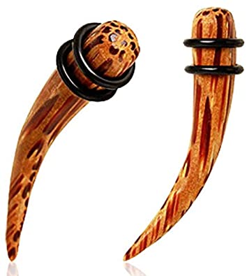 Covet Jewelry Organic Coconut Wood Curved Taper