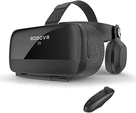 BOBOVR Z5 VR Headset Virtual Reality Goggles Stereo Sound Headphone Compatible with iOS and Android Phone 4.7-6.5 inch 3D Glass Movies Games Bluetooth Remote Controller