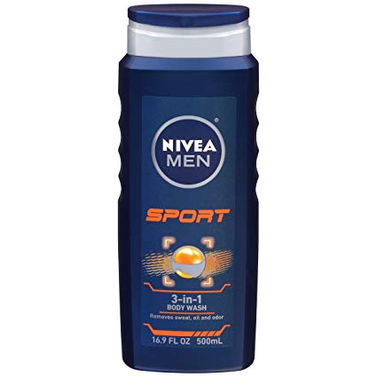 Nivea for Men Sport 3-in-1 Body Wash, 16.9 Fluid Ounce