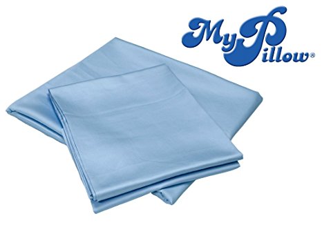 MyPillow 100% Egyptian Giza 88 Cotton Bed Sheet Set with Pillow Cases, King, Blue