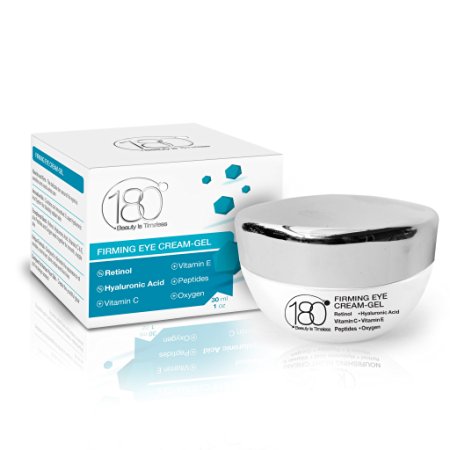 TODAY'S DEALS - 180 Cosmetics - Firming Eye Cream Gel - The Best Hyaluronic Acid - Vitamin C   E - Retinol Peptides Cream - 1 oz