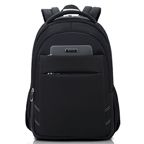 Bonamana 15.6 inches / 17.3inch Unisex Laptop Backpack Knapsack rucksack Traveling Backpack School Bag Multi-compartment Waterproof Oxford Bag For iPad Pro/Macbook/HP/Dell/Lenovo/Acer/Men/Women/Teens (15.6inch, Black)