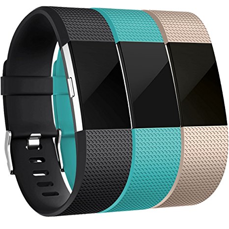 Maledan Replacement Bands for Fitbit Charge 2, 3 Pack