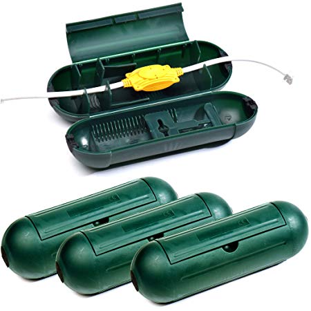 CalPalmy (4-Pack) Extension Cord Safety Cover Protectors - Green: Great Protection Against Rain & Snow