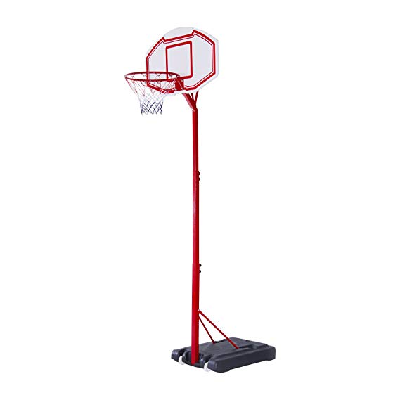 Aosom Portable Basketball Hoop System Height Adjustable 83''-102'' With 35" Backboard Stand for Kids