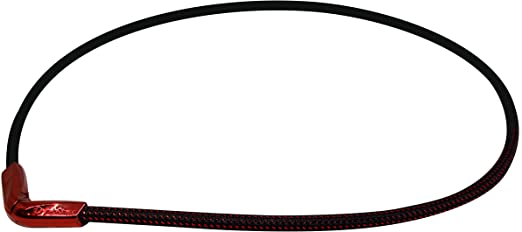 Phiten X50 Titanium V-Edge Necklace, Metallic Red, 20"