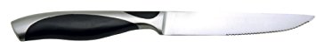 Fortessa CIOP Serrated Steak Knife with Stainless/Black Handle, 9.25-Inch, Set of 6
