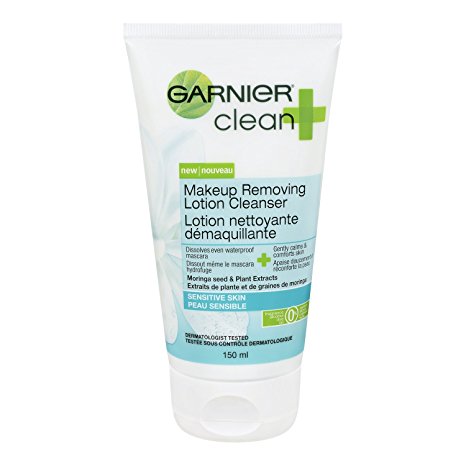 Garnier Clean  Makeup Removing Lotion Cleanser Sensitive Skin, 5 Fluid Ounces (Packaging May Vary)