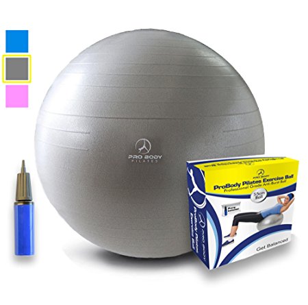 Exercise Ball - Professional Grade Anti-Burst Yoga Ball, Balance Ball for Pilates, Yoga, Stability Training and Physical Therapy