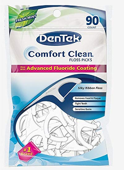 DenTek Comfort Clean Silk Floss Picks 90 Each (Pack of 12)