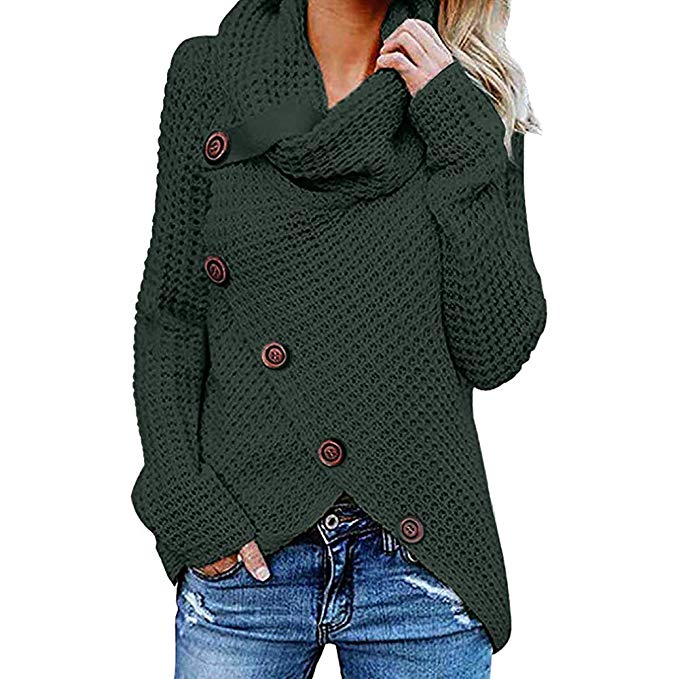Women's Sweatshirt, FORUU Button Long Sleeve Sweater Pullover Tops Blouse Shirt