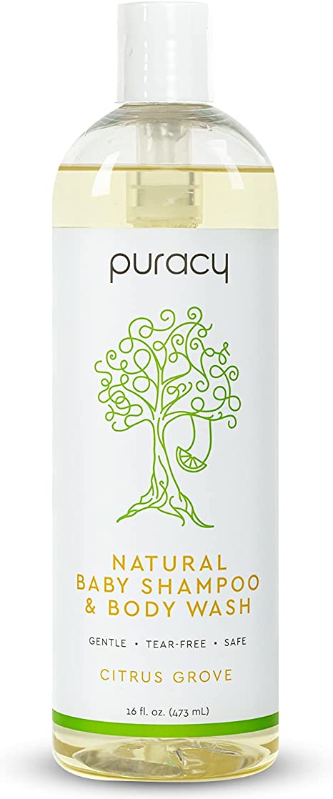 Puracy Natural Baby Shampoo & Body Wash, Tear-Free, Sulfate-Free, Hypoallergenic, 16 Ounce Bottle