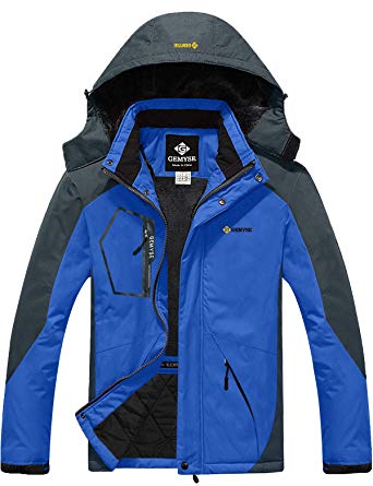 GEMYSE Men's Mountain Waterproof Ski Jacket Winter Windproof Rain Jacket