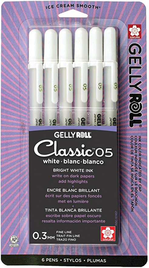 Sakura 57457 Gelly Roll Classic 05 (Fine Pt.) 6pk Pen, White